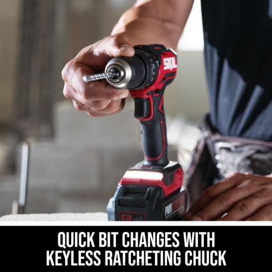 kit de broca de martelo compacto pwr core 20 sem escova 20v 1/2 pol.SKIL ferramentas84Z26N12