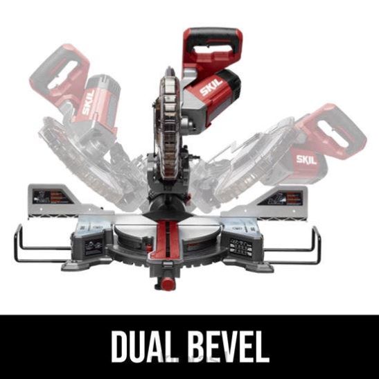 Serra de esquadria deslizante de bisel duplo de 10 pol.SKIL serras84Z26N18